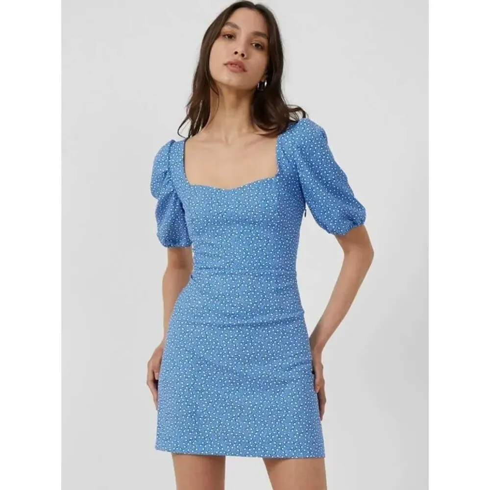 french connection blue mini dress French Connection Women's Scoop-Neck Mini Dress - Poolside Blue main image 0